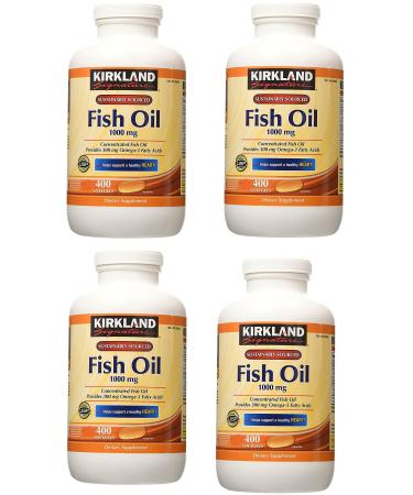 Kirkland Signature Fish Oil Concentrate with Omega-3 Fatty Acids 1000mg 1600 Softgels