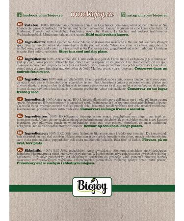 Biojoy BIO-Whole Star Anise (500g) Anise Tea No Additives (Illicium verum) - Buy Online on GoSupps.com