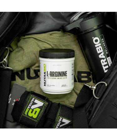NutraBio L-Arginine Supplement 750mg Nitric Oxide Precursor Supports Blood Flow Vascular Health and Muscle Growth 250g - Buy Online on GoSupps.com
