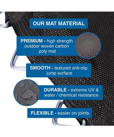 Rectangle Trampoline Pro Mat - 72 Rings for 12ft X 7ft Frame with 6.5 Springs - Buy Online on GoSupps.com