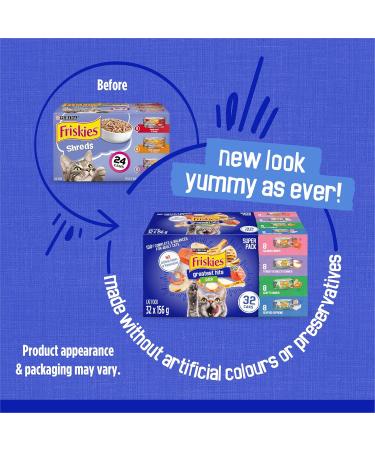 Friskies Greatest Hits Wet Cat Food Pate Variety Pack 4 Flavours - 156 g Can (32 Pack) Greatest Hits Cat Food - Buy Online on GoSupps.com