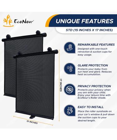 EcoNour Set of 2 Baby Sun Shades for Car Windows | UV Protection for Kids | Fits Most Vehicles | Essential Travel & Baby Car Accessories - Buy Online on GoSupps.com