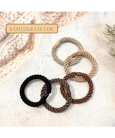 HettichSilk 40 pcs Hair Ties for Women Men Girls - Elastic Hair Bands Bracelet for Ponytail Holders - Braided Hair Elastics for Thick Hair - Buy Online on GoSupps.com