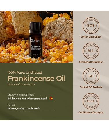 Gya Labs Pure Frankincense Essential Oil - 100% Natural, Therapeutic Grade for Pain Relief, Skin Care & Aromatherapy - 0.34 fl oz - Buy Online on GoSupps.com