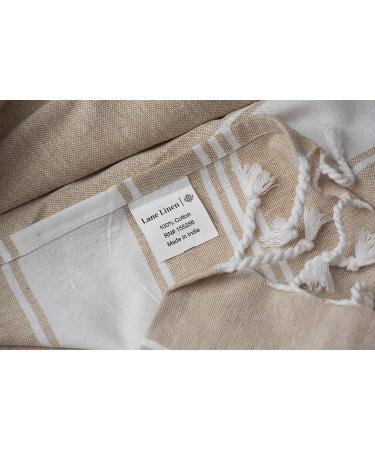 2-Piece Set: 100% Cotton Beach Towel with Beach Bag - Oversized 39x71 Towels for Adults - Quick Dry Sand Towels - Travel Beach Towel - Beige - Buy Online on GoSupps.com