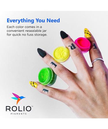 Rolio Fluorescent Powder - 120g Jars for Paint, Soap, Nail Polish, Resin, Candle, Bath Bombs, Slime - Pack of 12 - Buy Online on GoSupps.com