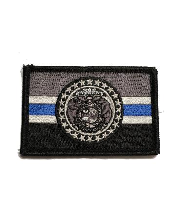 Subdued Thin Blue Line Missouri State Flag Patch