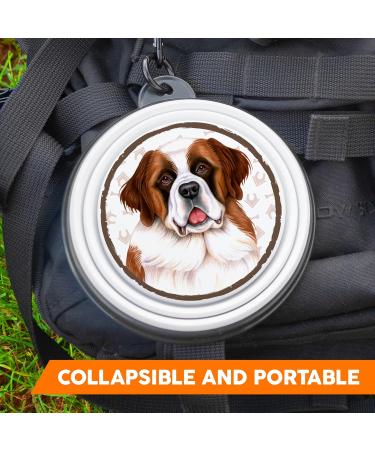 St. Bernard Foldable Portable Dog Bowl with Carabiner - Ideal On-the-Go Pet Feeding Solution - Buy Online on GoSupps.com