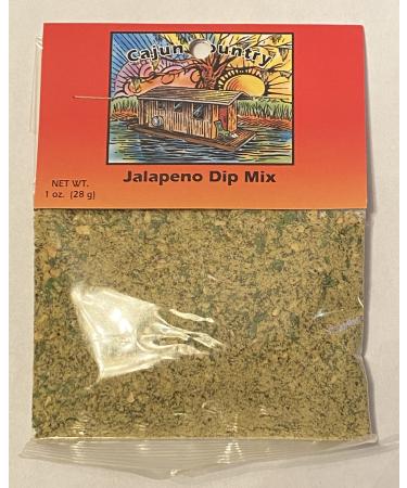 Cajun Country Jalapeno Dip Mix, 1 Ounce Packet (Makes 2.5 Cups of Dip - No MSG Blend)