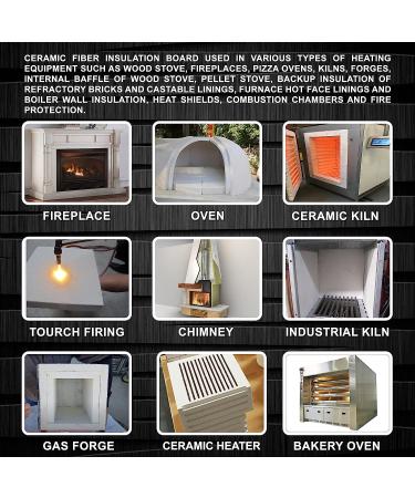 Ceramic Fiber Insulation Board 2300F - 1x12x12 - Thermal Insulation for Stoves, Fireplaces, Furnaces, Kilns, Pizza Ovens | Simond Store - Buy Online on GoSupps.com