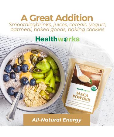Healthworks Maca Powder Raw - 32oz | Certified Organic Flour for Keto, Vegan, Non-GMO | Premium Peruvian Origin for Breakfast, Smoothies, Baking & Coffee - Buy Online on GoSupps.com