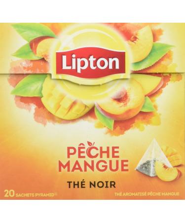 Lipton Black Tea Peach and Mango Taste Vitality Rainforest Alliance Certified 20 Bags