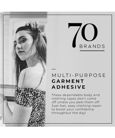 70 Brands Double Sided Clothing & Body Tape - Strong Adhesive for Secure Fashion Fixes - Buy Online on GoSupps.com