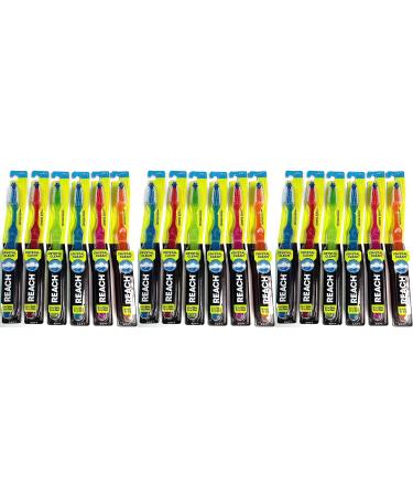 Reach Crystal Clean Toothbrush Soft 10 Assorted Colors (Pack of 18) - Buy Online on GoSupps.com