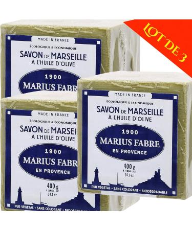 Marius Fabre - MARSEILLE SOAP - Olive Oil Cube 400 Gr - Lot of 3 Cubes 400 Gr - Buy Online on GoSupps.com