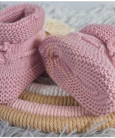 Royal Icon Baby Booties 0-3 Months - Knitted Bow Baby Boots for Boys & Girls - Warm & Safe Baby Slippers - Newborn Bootees Ri359 (Rose Gold) - Buy Online on GoSupps.com