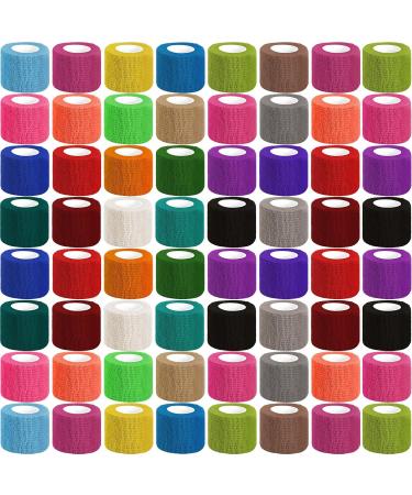 120 Pack Colorful Self Adhesive Bandage Wrap | 2" x 5 Yards Cohesive Vet Wrap for Pets & Sports | Breathable Elastic Tape in 24 Colors - Buy Online on GoSupps.com