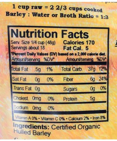 Grain Place Foods Organic Hulled Barley 2lb Bag - Non-GMO, 2 Pound Pack - Buy Online on GoSupps.com