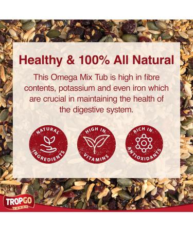 Tropgo Omega Mix 200g - Premium Nuts Seeds and Dried Fruit in Resealable and Recyclable Tub - Contains Fibre Protein and Essential Minerals - Wholesome Trail Mix - Healthy Snacks for All Ages - Buy Online on GoSupps.com