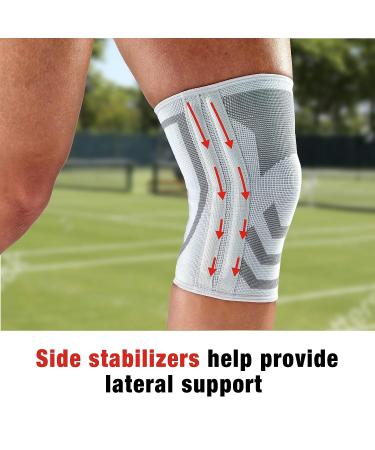 ACE Compression Knee Brace w/Side Stabilizers - Large, White/Gray | Mild Support, Breathable Design - Buy Online on GoSupps.com