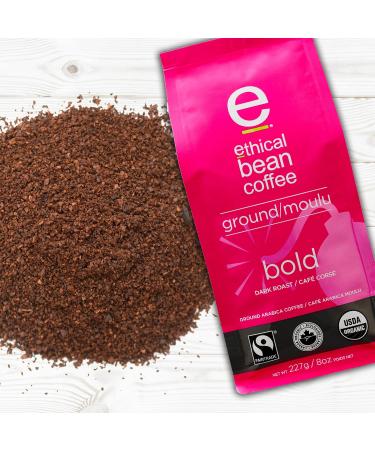 Ethical Bean Coffee Bold Dark Roast Fairtrade Organic Coffee 227g (Pack of 6) 1.36 kg (Pack of 1) Bold Dark Roast - Buy Online on GoSupps.com