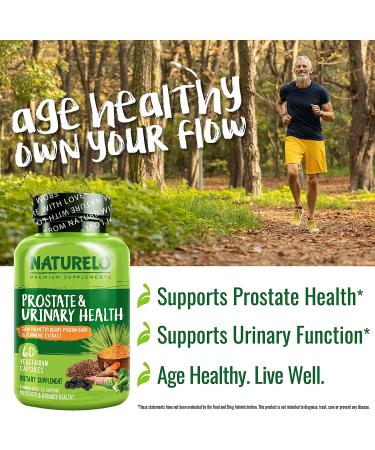 NATURELO Prostate & Urinary Health Formula | Saw Palmetto, Pygeum, Turmeric, Plant Sterols, Broccoli & Lycopene | 60 Vegetarian Capsules - Buy Online on GoSupps.com