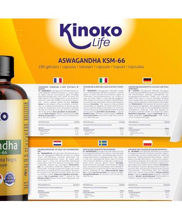 Ashwagandha KSM-66-180 Capsules 500mg with Black Pepper 5% Withanolides Vegan Magnesium Stearate Free Gluten Free Non-GMO - Buy Online on GoSupps.com