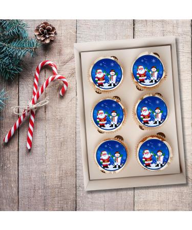 PRECUT Christmas Santa Snowman Cupcake Toppers Christmas Edible Cake Decorations Snowman Cake Toppers Xmas Cupcake Decoration Santa Cup Cake Topper (12) - Buy Online on GoSupps.com