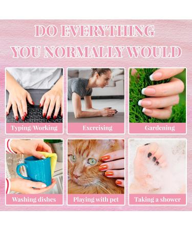 Press on Nails Square French False Nails Full Cover Coffin Fake Nails Nude Color False Nail Glossy French Tip Nail Art Manicure Decorations for Girls Women 360 Pieces - Buy Online on GoSupps.com