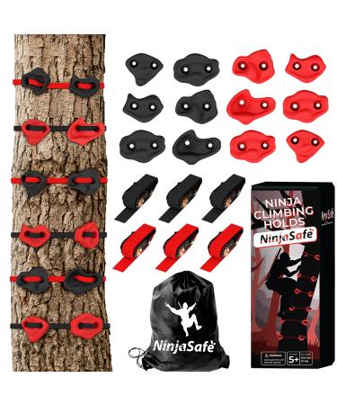 Ninja Tree Climbing Kit with 12 Tree Climbing Holds and 6 Ratchets - Climbing Holds for Kids to Encourage Outdoor Play - Tree Climbing for Kids Outdoor Use at Home, Park, and More - Tree Climbing Kits