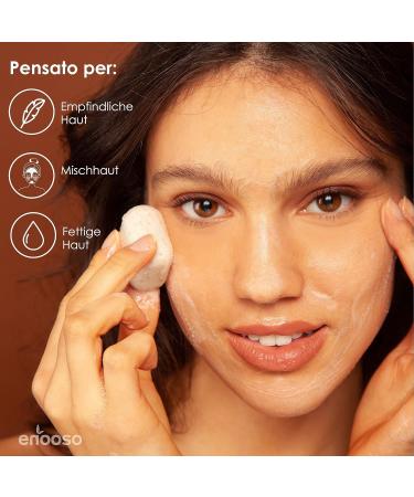 Enooso Organic Facial Cleanser for Acne-Prone Skin - Clay Aloe Vera & Chamomile - 100% Vegan & Plastic-Free 35g - Buy Online on GoSupps.com
