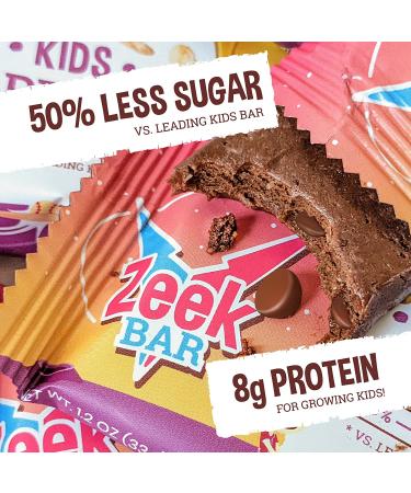 ZEEK BAR Kids Protein Snack Bars | 50% Less Sugar | 8g Protein | All Natural, Non-GMO, Gluten-Free | Brownie Blast Off | 4 Count Pack - Buy Online on GoSupps.com