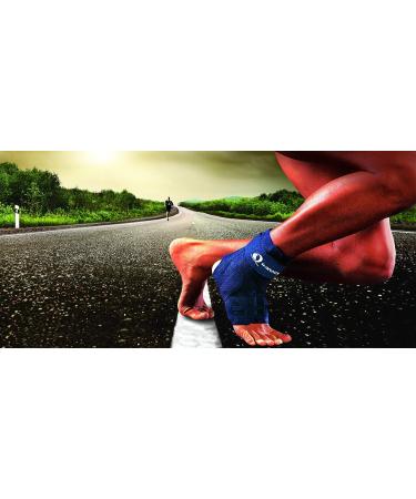 V-17M Ankle Stabilizer Brace - Figure 8 Support for Tendonitis & Rehab - Controls Inversion & Eversion - Open Back Design - Blue Medium - Buy Online on GoSupps.com