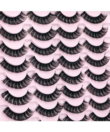 JIMIRE Russian Strip Volume Eyelashes DD Curl Fluffy False Eyelashes Look Like Lash Extensions Natural Lashes 16 Pairs Pack Russian Strip 16 Pairs -1 - Buy Online on GoSupps.com