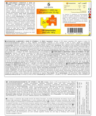 Buy Vegan Vitamin C 1000 mg + Zinc Picolinate 50 mg | 120 Tablets for Immune Support | Shop Internationally - Buy Online on GoSupps.com