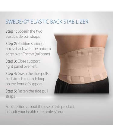 Swede-O Elastic Back Stabilizer | Medium Beige - Support & Comfort for Back Pain Relief - Buy Online on GoSupps.com