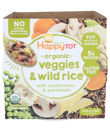 Happy Family Organics Happy Tot 12+ Months Organic Veggies & Wild Rice with Mushrooms & Parmesan  4.5 oz (128 g)