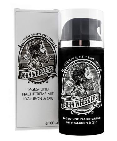 John Whiskers Day and Night Cream Made in Germany with hyaluronic acid and Q10 facial care and moisturizer for men - Buy Online on GoSupps.com