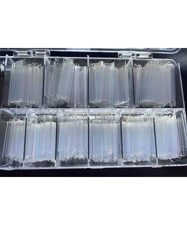 Aqua Nails JUMBO PACK 400 PCS Extra Long C Curve Nail Tips Half Cover Straight Square with Nail Cutter - Natural Clear False Artificial Fake Nails - Buy Online on GoSupps.com