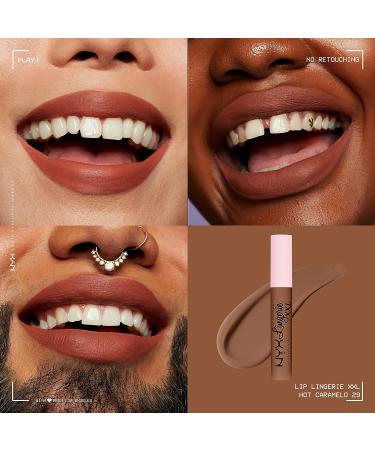 NYX Lip Lingerie XXL Matte Liquid Lipstick - Hot Caramelo 0.13 Fl Oz - Buy Online on GoSupps.com