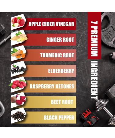 (2 Packs) Apple Cider Vinegar Capsules with Ginger Turmeric Elderberry Raspberry Ketones Beet Root Black Pepper - 7in1 for Supports Digestion Detox & Immune - 4 Months Supply - Buy Online on GoSupps.com