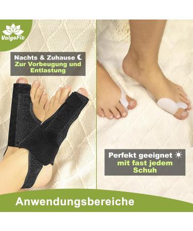 Valgofit Hallux Valgus Correction Rail with Silicone Toe Spreaders - Universal Size BPA Free Night Splint for Men & Women - Day & Night Use - Buy Online on GoSupps.com