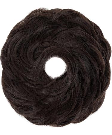 S-Noilite Dark Brown Curly Hair Scrunchie Bun for Women - Synthetic Chignon Ponytail Extension - Buy Online on GoSupps.com