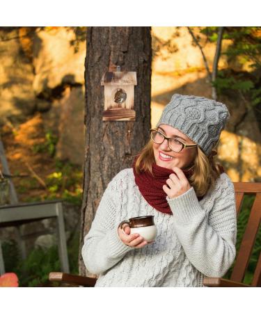 Relaxdays Squirrel Feeder House Feeding Station Box Hanging Wooden HWD: 17.5 x 14 x 25 cm Dark Brown Fir Wood Pack of 1 - Buy Online on GoSupps.com