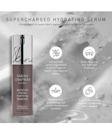 Sarah Chapman Skinesis Intense Hydrating Booster - Hyaluronic Acid Serum for Face - Great Skincare for Moisture Plumps Softens & Hydrates Skin - Oil Free Hydrating Serum 30ml - Buy Online on GoSupps.com