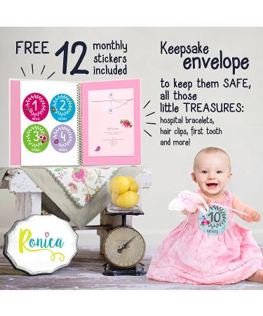 Ronica Memory Book for Baby Girl - Photo Album & Scrapbook | Keepsake for New Parents - Giraffe Design - Buy Online on GoSupps.com