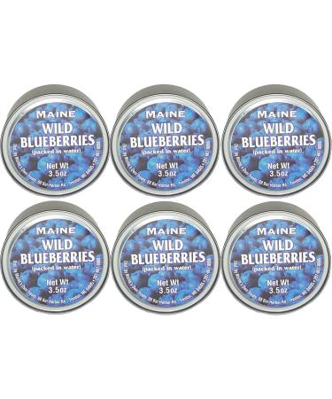Authentic Wild Maine Blueberries Packed in Water. 3.5-ounce can - Great for Baking in Muffins and Pancakes (6 Pack) 3.5 Ounce (Pack of 6)