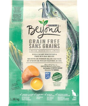 Purina Beyond Fish Wet Cat Food Variety Pack (24 Count) & Grain Free Natural Dry Cat Food Ocean Whitefish & Egg 1.36 kg Bag Cat Food + Ocean Whitefish & Egg - Buy Online on GoSupps.com