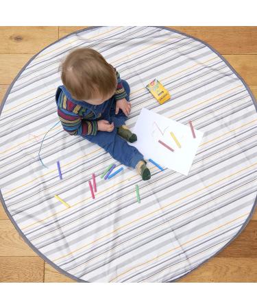 Prince Lionheart Multi-Purpose Catchall Splat Mat - Gray Stripe, 47.75x47.75 Inch - Ideal for Meal or Craft Time, Easy to Clean - Pack of 1 - Buy Online on GoSupps.com