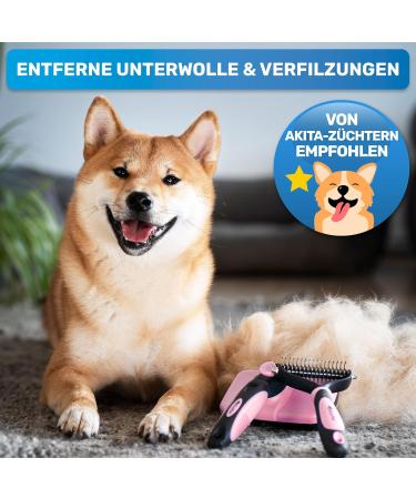 Bluepet 2023 Dog & Cat Brush - Gentle Undercoat & Knot Remover for Long-Haired Pets - Easy Clean Button - Daily Pet Grooming Tool in Blue & Pink - Buy Online on GoSupps.com